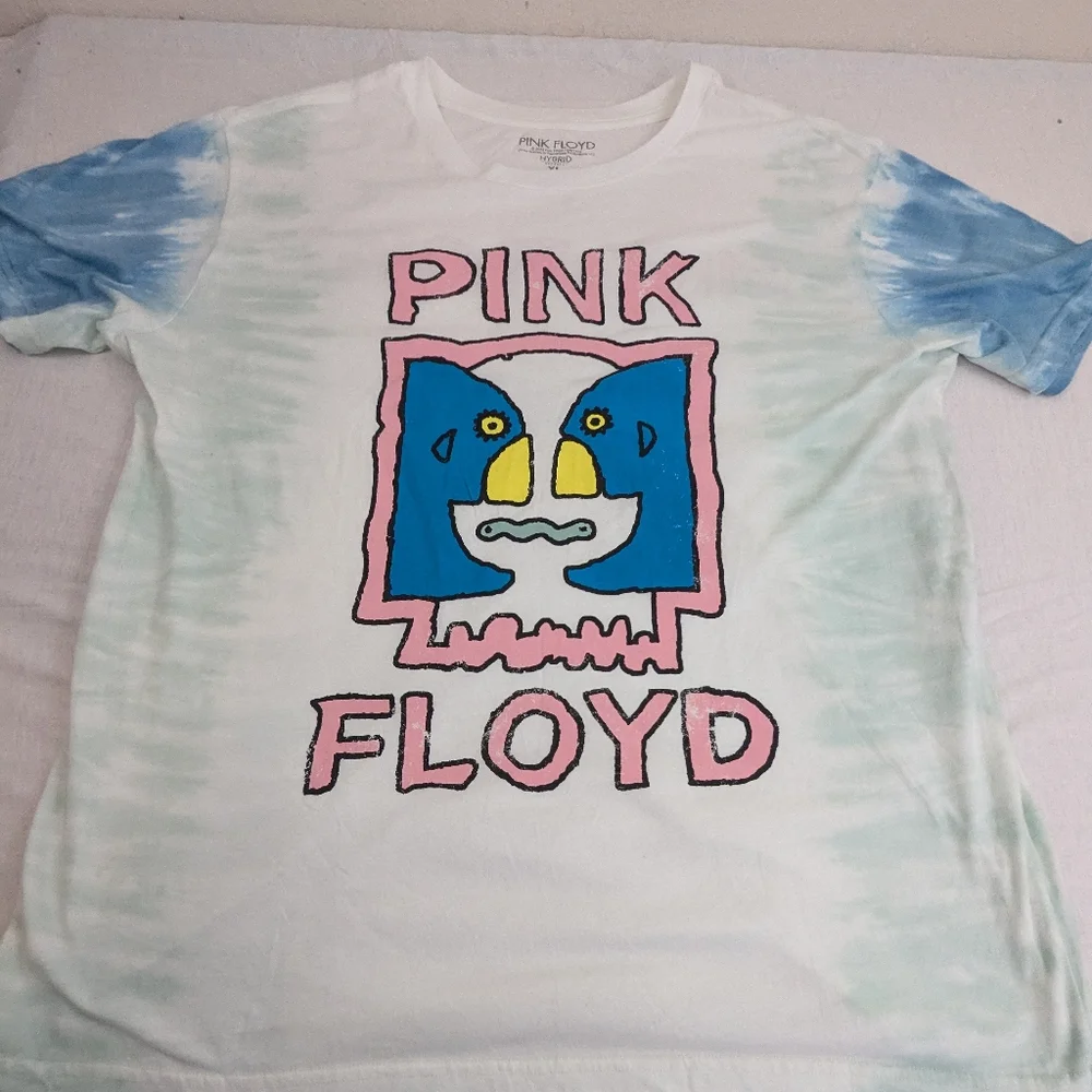 PINK Floyd Hybrid Tie Dyed Sleeves Tee Shirt Top XL